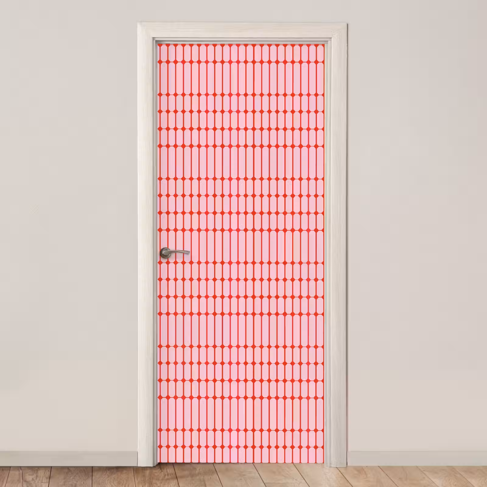 Deursticker - Geometrisch - Minimalistisch - Rood - Roze — 1