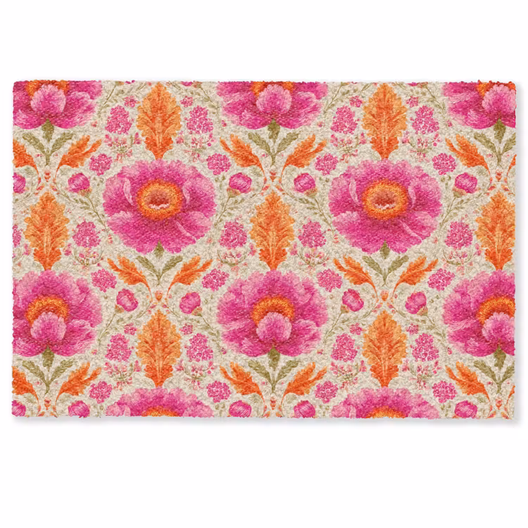 Deurmat - Bloemen - Barok - Roze - Oranje — 1