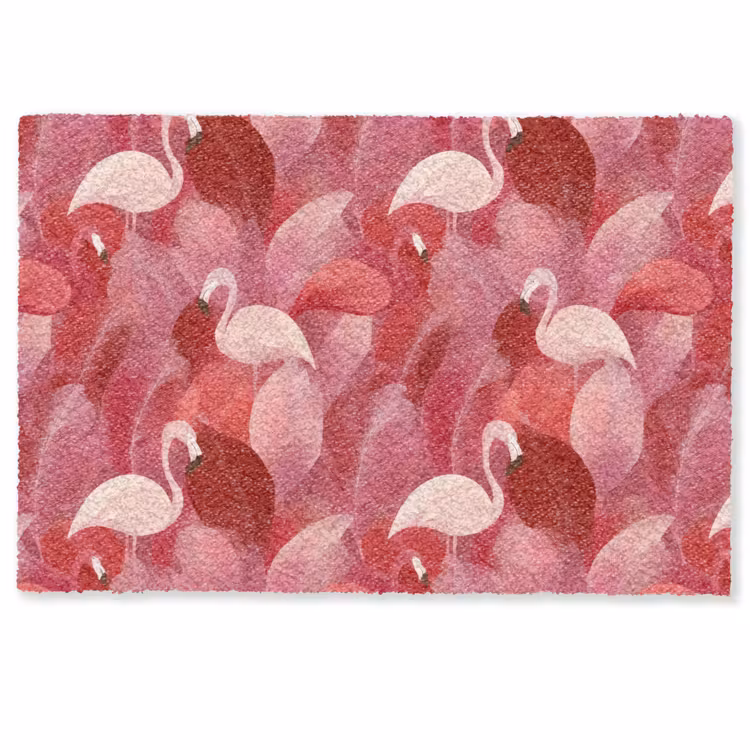 Deurmat - Flamingo - Botanisch - Elegant - Roze - Rood — 1