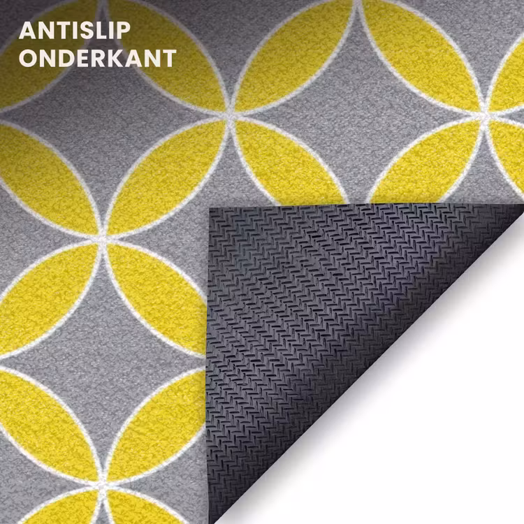 Deurmat - Geometrisch - Cirkels - Modern - Grijs - Geel — 6