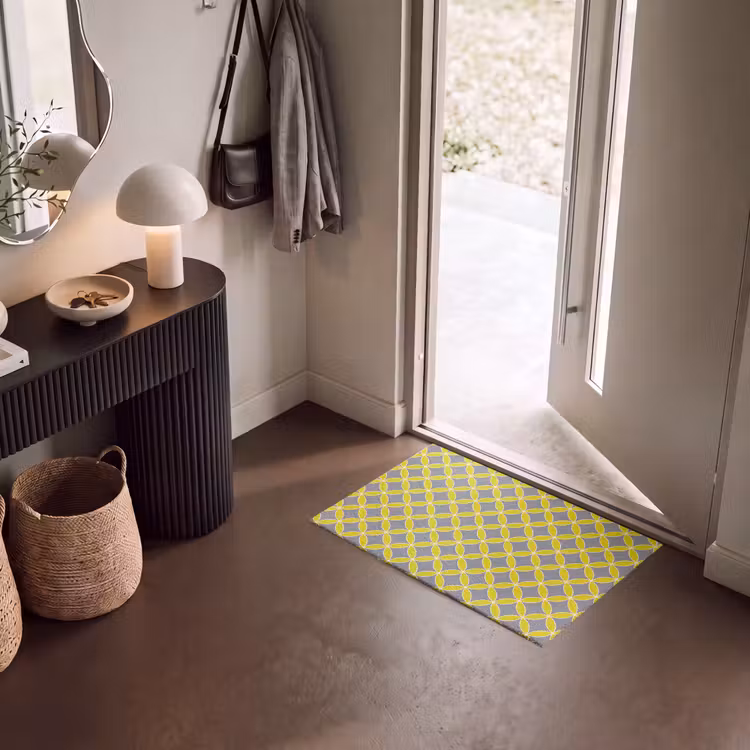 Deurmat - Geometrisch - Cirkels - Modern - Grijs - Geel — 8
