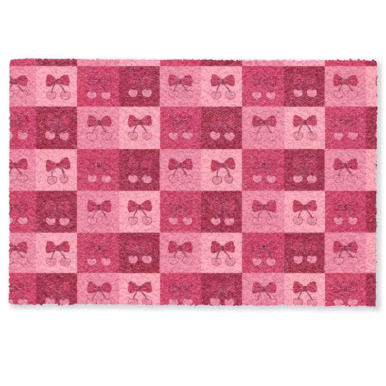 Deurmat - Kersen - Strikjes - Speels - Roze - Bordeaux — 1