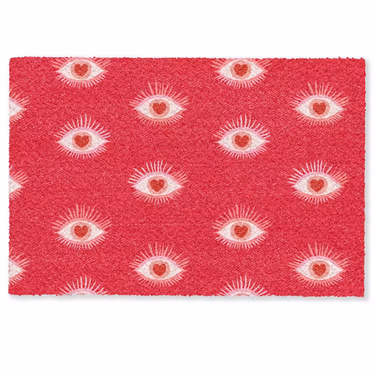Deurmat - Ogen - Hart - Abstract - Rood - Roze — 1