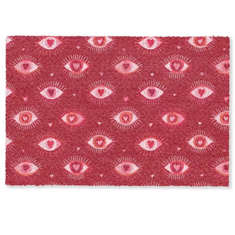 Deurmat - Ogen - Patroon - Roze - Donkerrood — 1