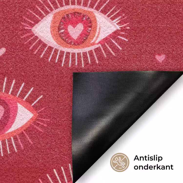 Deurmat - Ogen - Patroon - Roze - Donkerrood — 6