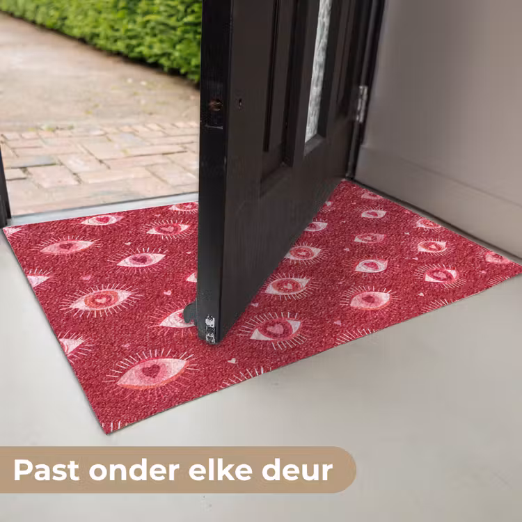 Deurmat - Ogen - Patroon - Roze - Donkerrood — 7
