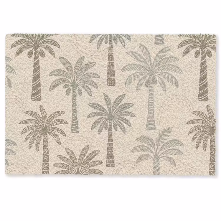 Deurmat - Palmbomen - Patroon - Tropisch - Beige — 1