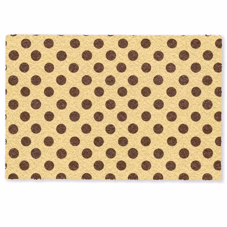 Deurmat - Polka Dot - Stippen - Retro - Geel - Bruin — 1
