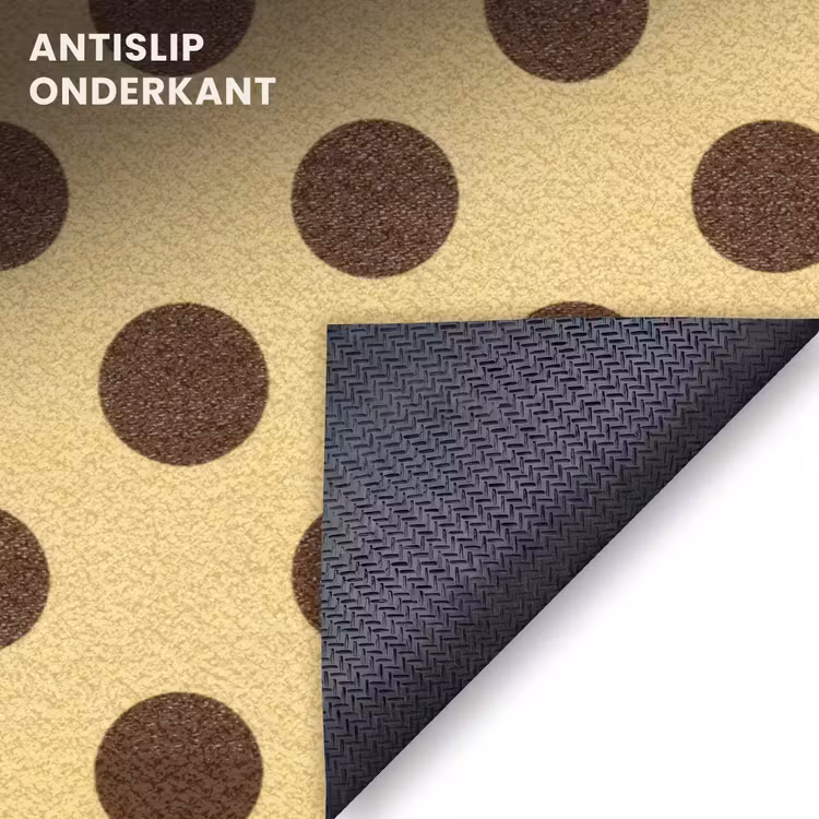 Deurmat - Polka Dot - Stippen - Retro - Geel - Bruin — 6