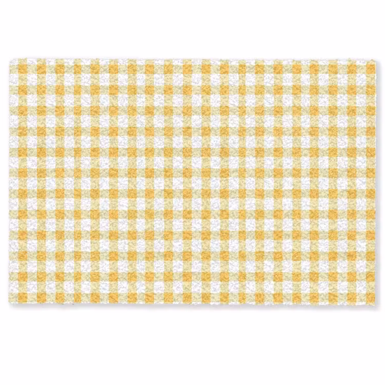 Deurmat - Ruit - Gingham - Klassiek - Geel en Wit — 1
