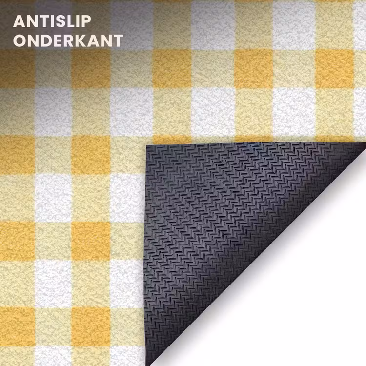 Deurmat - Ruit - Gingham - Klassiek - Geel en Wit — 6