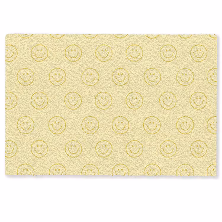Deurmat - Smileys - Patroon - Retro - Zachtgeel — 1