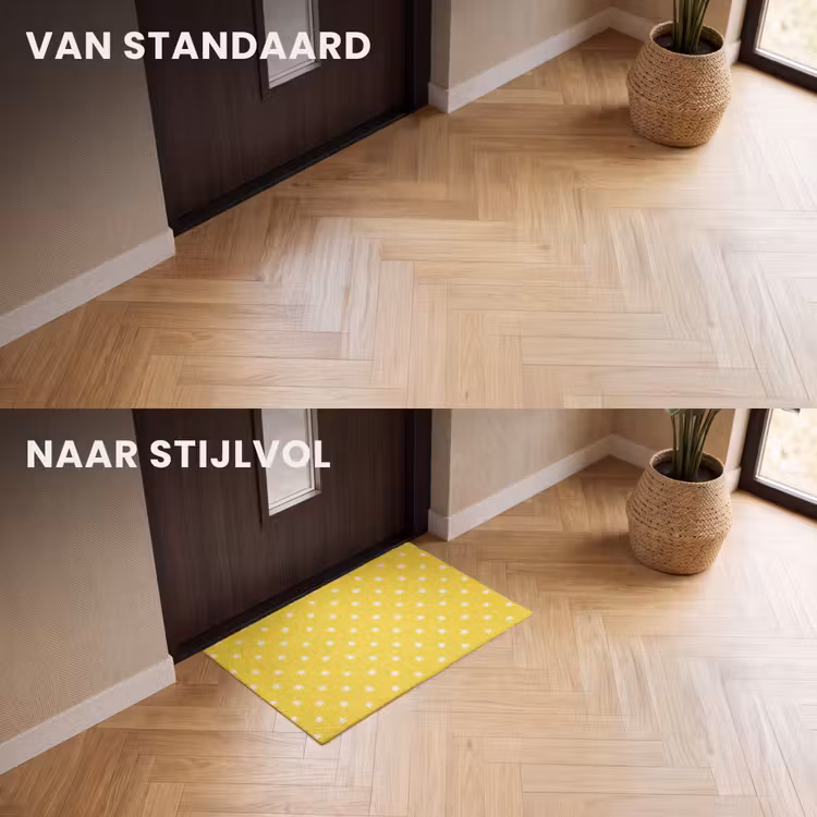 Deurmat - Sterren - Patroon - Minimalistisch - Geel — 3