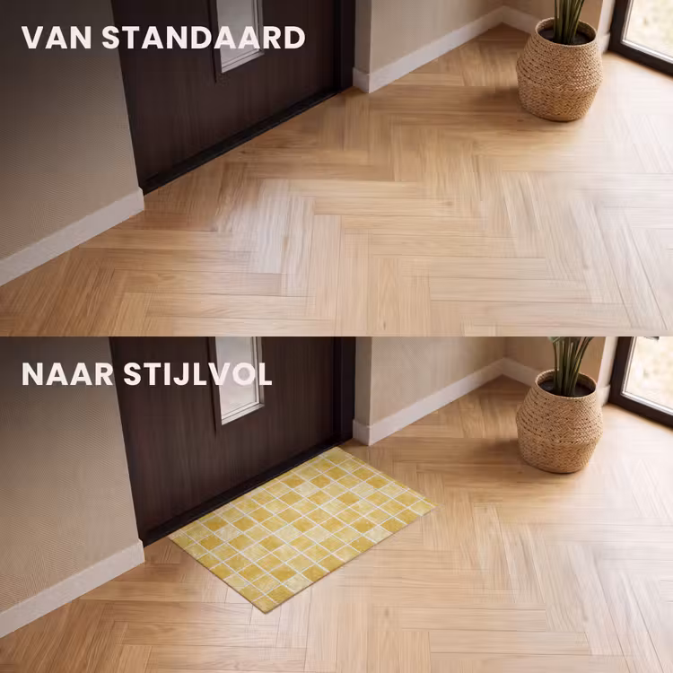 Deurmat - Tegels - Mozaïek - Textuur - Goudgeel — 3