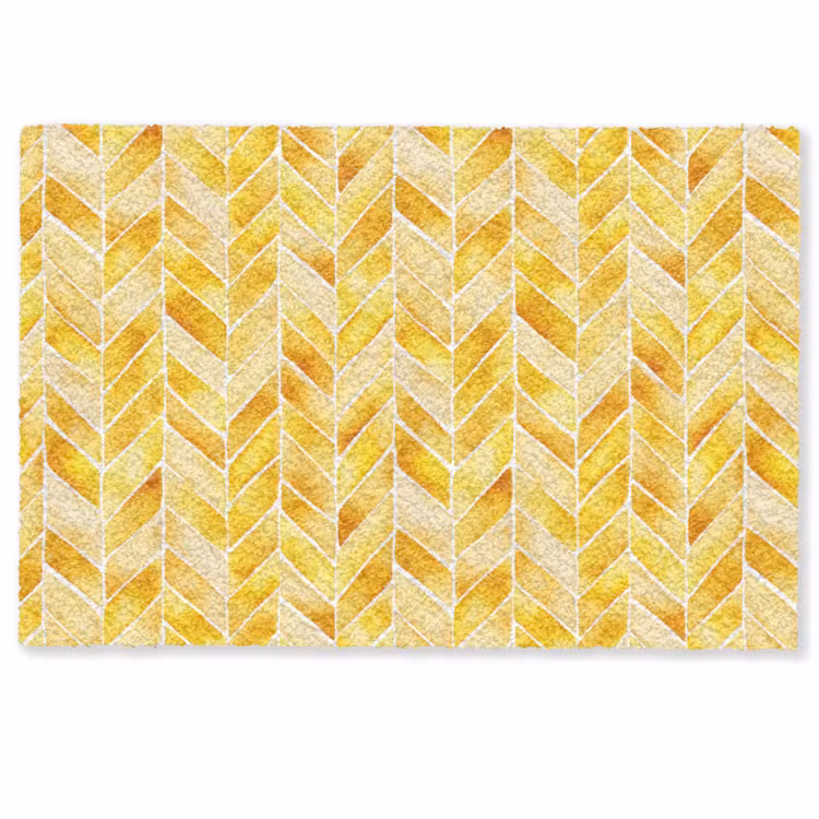 Deurmat - Visgraat - Aquarel - Patronen - Goudgeel — 1