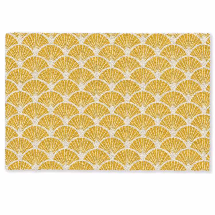 Deurmat - Waaiers - Art Deco - Retro - Okergeel — 1