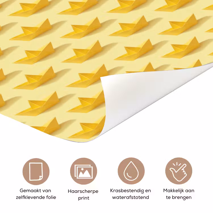 Deursticker - Bootjes - Origami - Creatief - Geel — 3