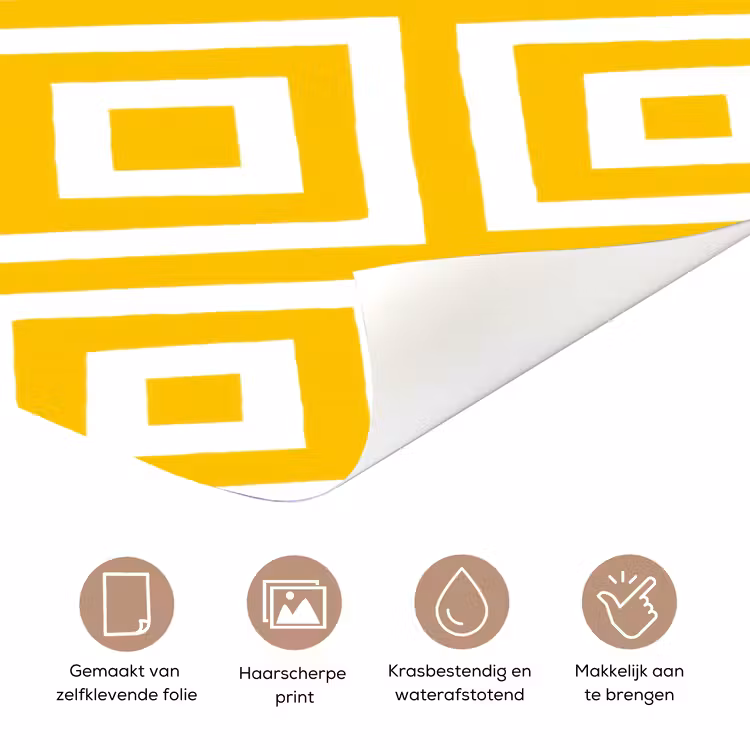Deursticker - Geometrisch - Lijnen - Modern - Geel - Wit — 3