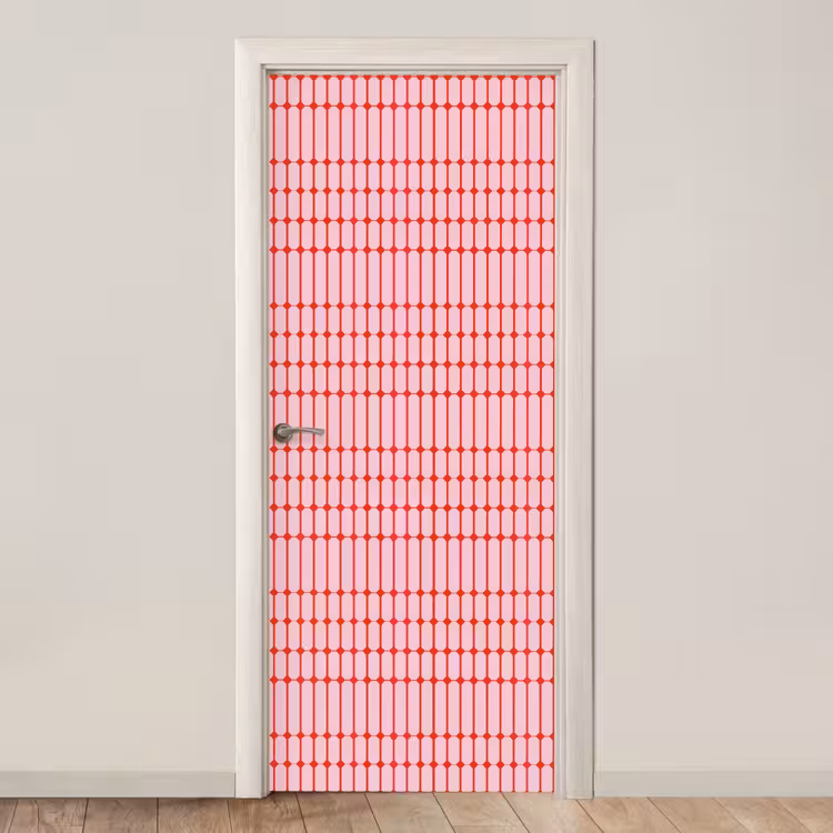Deursticker - Geometrisch - Minimalistisch - Rood - Roze — 1