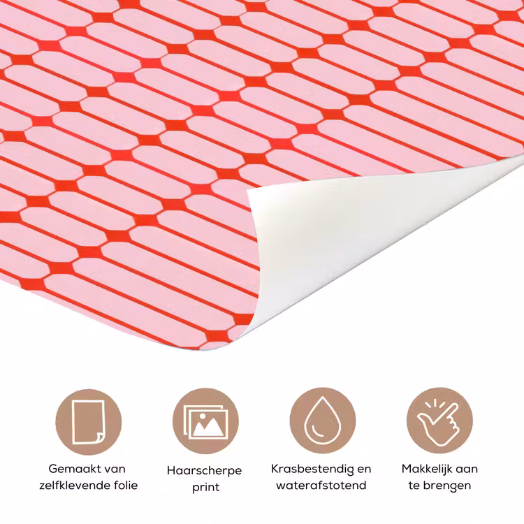 Deursticker - Geometrisch - Minimalistisch - Rood - Roze — 3