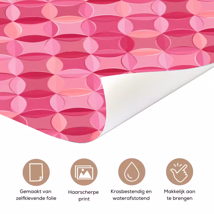 Deursticker - Geometrisch - Mozaïek - Modern - Roze — 3