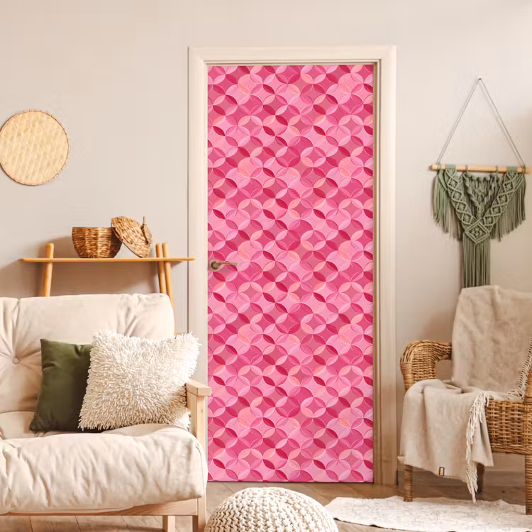 Deursticker - Geometrisch - Mozaïek - Modern - Roze — 4