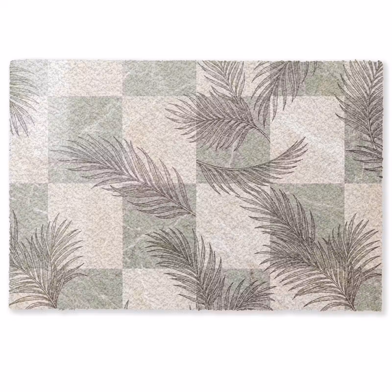 Deurmat - Planten - Bladeren - Marmer - Modern - Groen — 1