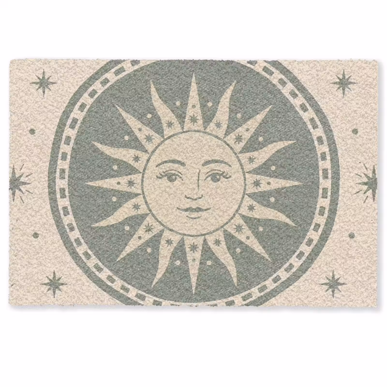 Deurmat - Zon - Sterren - Astrologie - Vintage - Groen — 1