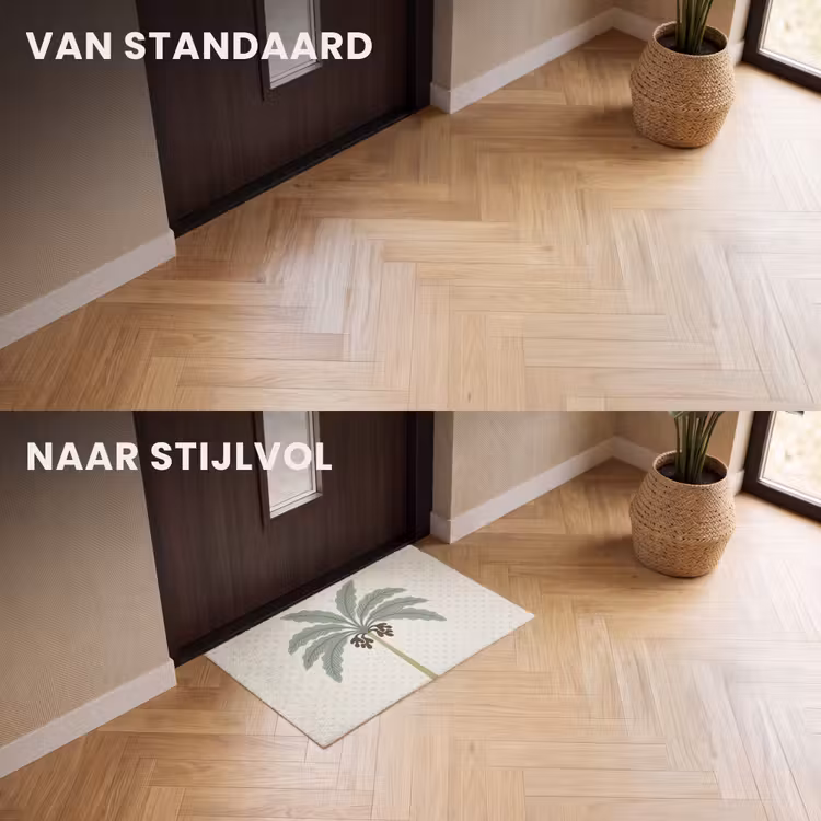 Deurmat - Boom - Bladeren - Groen - Decoratief - Beige — 3