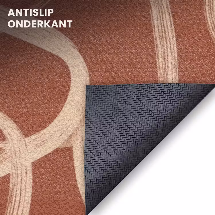 Deurmat - Lijnen - Abstract - Organisch - Terracotta - Crème — 6