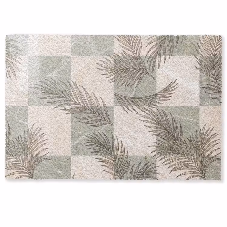 Deurmat - Planten - Bladeren - Marmer - Modern - Groen — 1