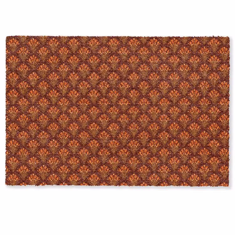 Deurmat - Waaiers - Art Deco - Botanisch - Roestbruin - Oranje — 1