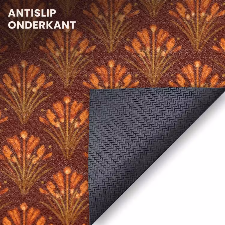 Deurmat - Waaiers - Art Deco - Botanisch - Roestbruin - Oranje — 6