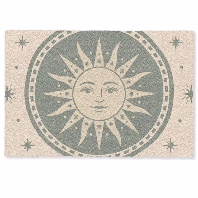 Deurmat - Zon - Sterren - Astrologie - Vintage - Groen — 1
