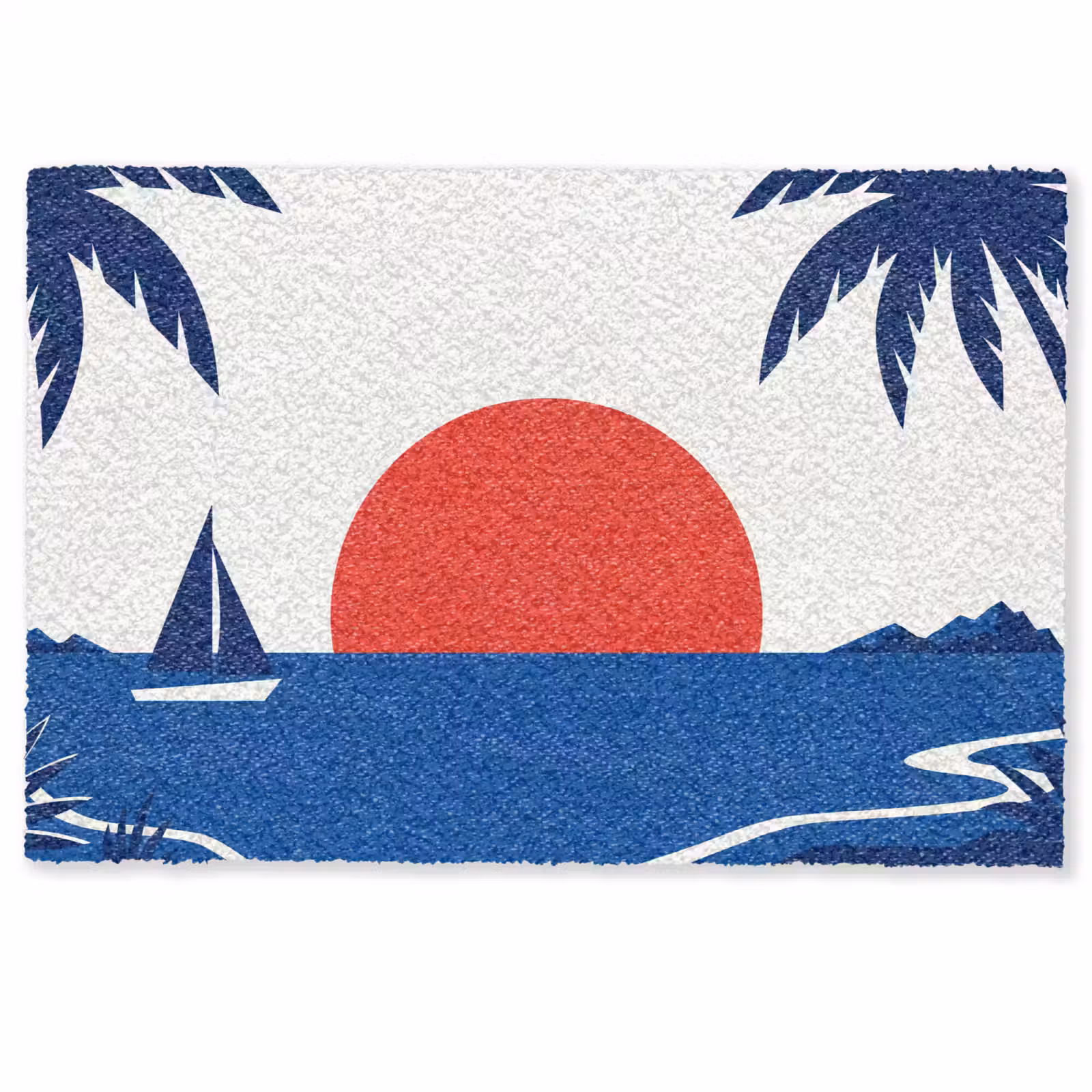 Deurmat - Zonsondergang - Zee - Palmboom - Tropisch - Modern — 1