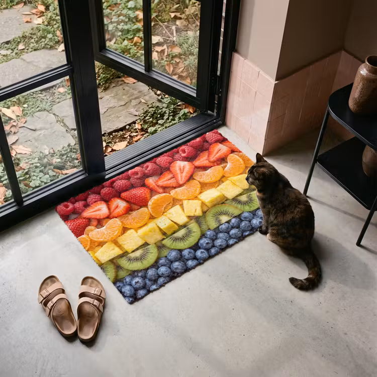 Deurmat - Fruit - Regenboog - Gezond - Kleurrijk — 2