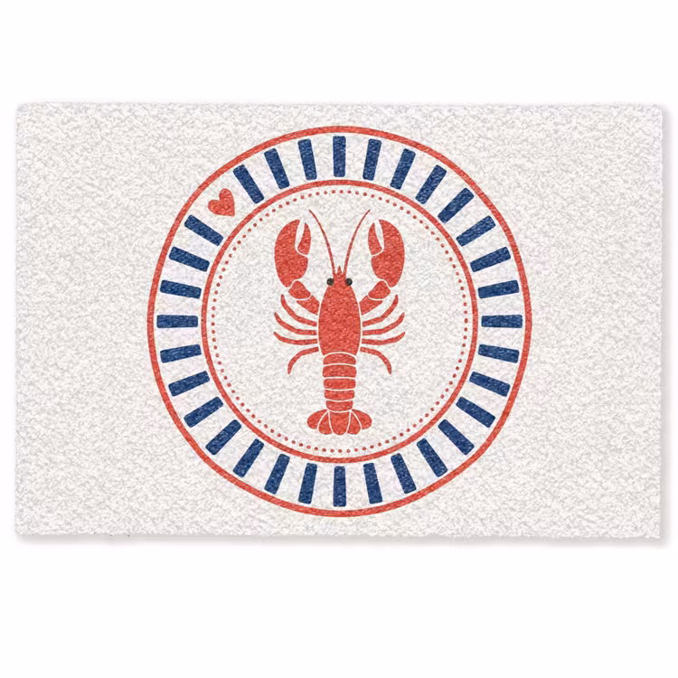 Deurmat - Zeeleven - Kreeft - Embleem - Grafisch - Rood — 1