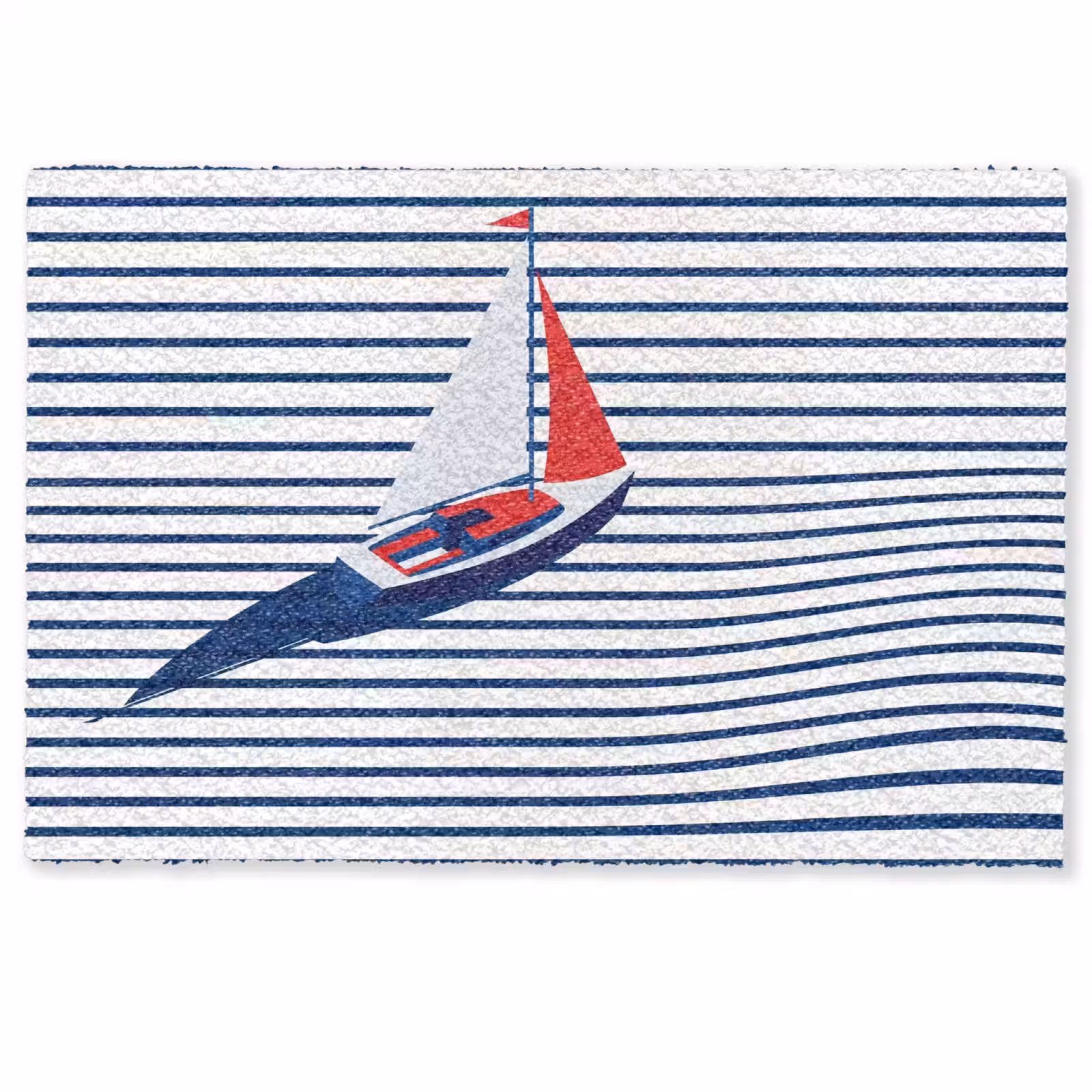 Deurmat - Boot - Water - Abstract - Blauw — 1
