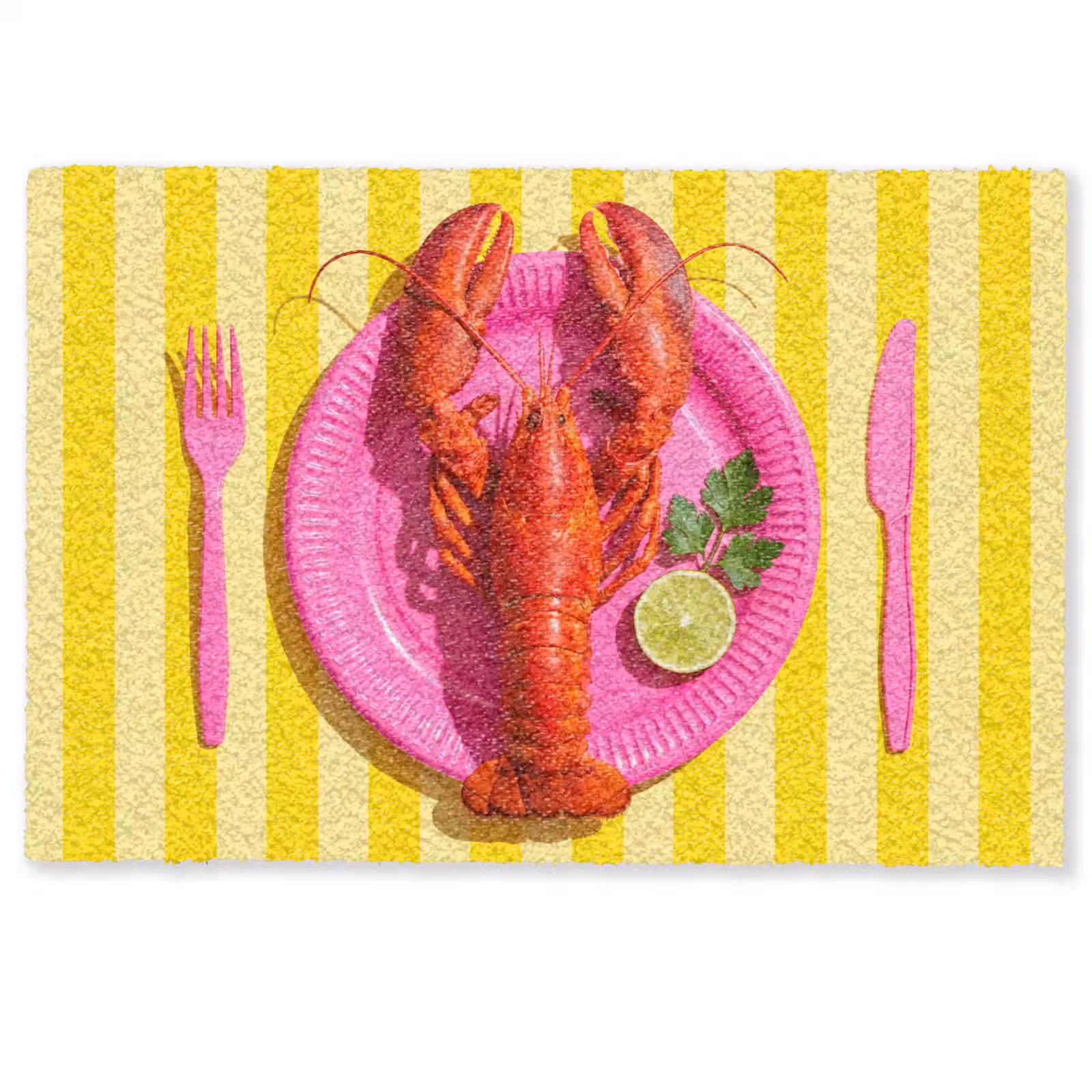 Deurmat - Eten - Roze - Geel - Modern - Culinaire — 1