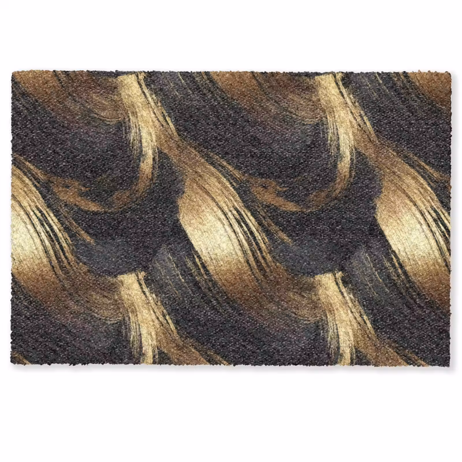 Deurmat - Verfstreken - Abstract - Goud - Zwart — 1