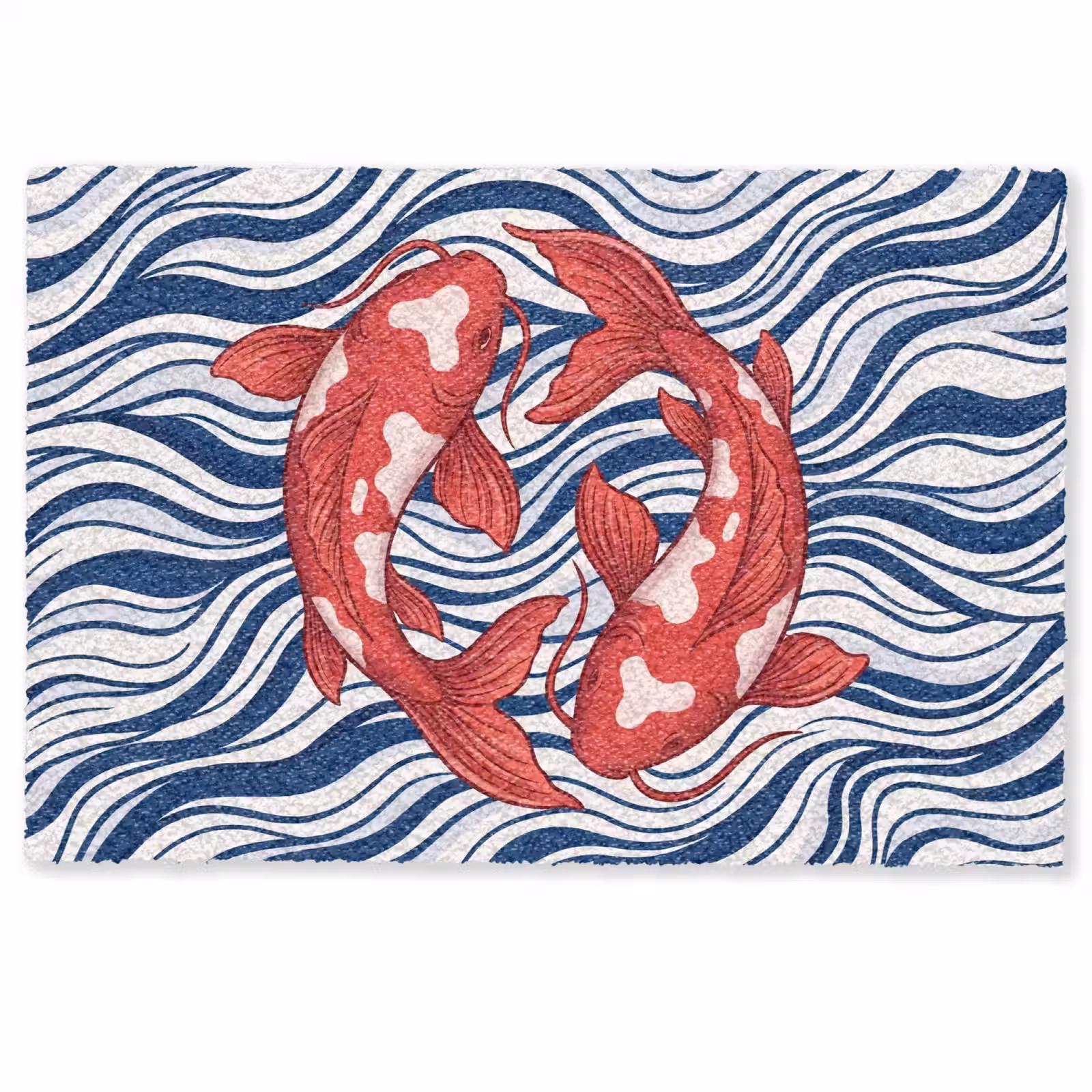 Deurmat - Vis - Water - Natuur - Illustratie - Rood — 1