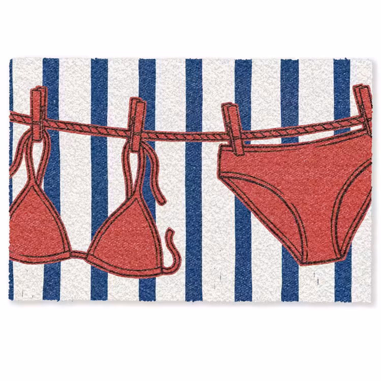 Deurmat - Badkleding - Waslijn - Zomer - Illustratie - Rood — 1