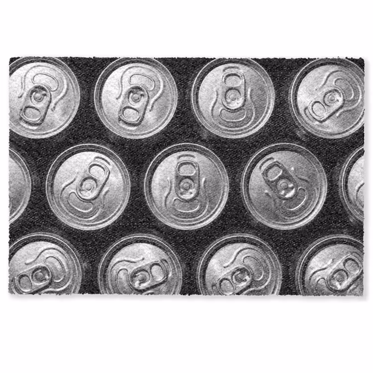Deurmat - Blikjes - Aluminium - Patroon - Industrieel - Zilver — 1