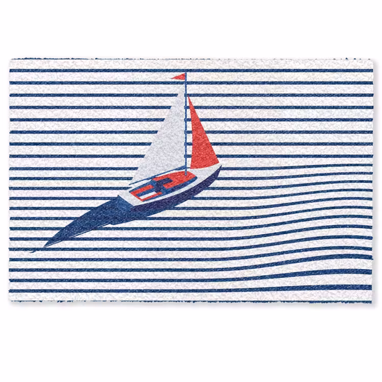Deurmat - Boot - Water - Abstract - Blauw — 1