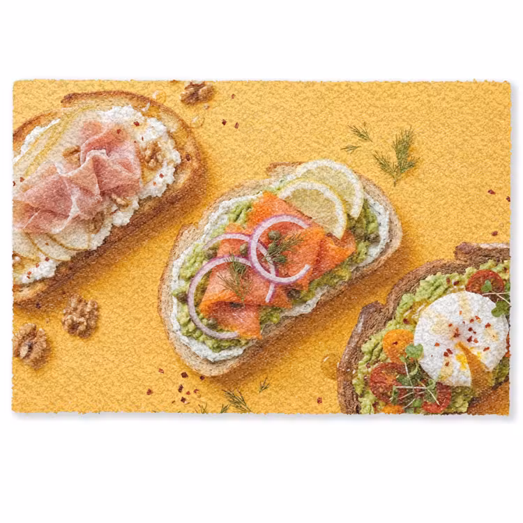 Deurmat - Eten - Brood - Ontbijt - Modern - Kleurrijk — 1