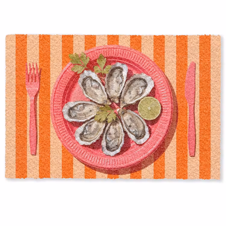 Deurmat - Eten - Oester - Zeevruchten - Oranje - Modern — 1