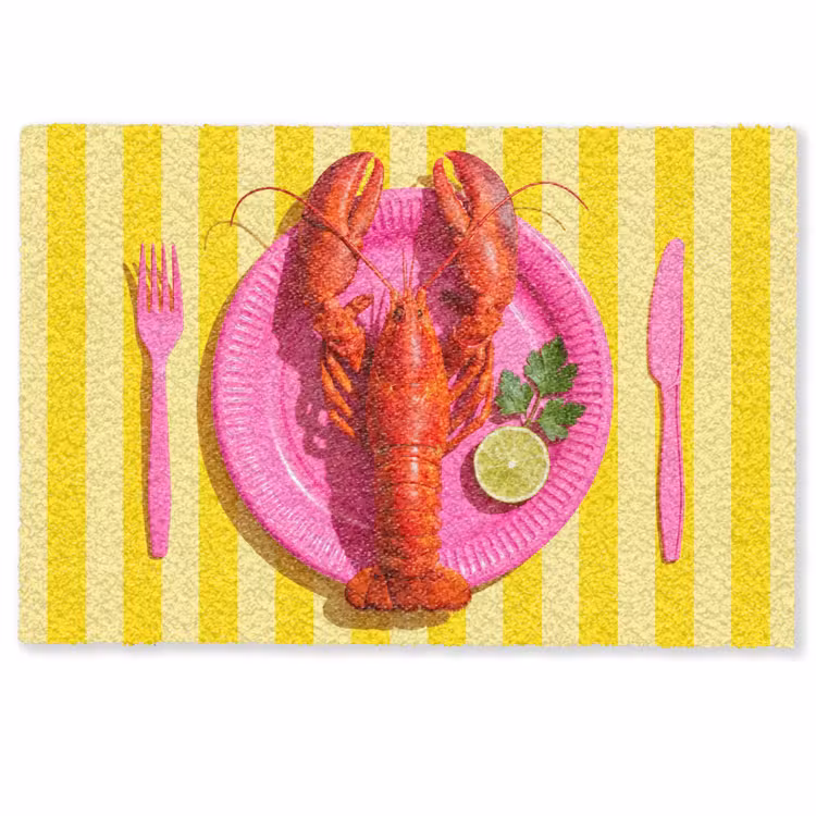 Deurmat - Eten - Roze - Geel - Modern - Culinaire — 1