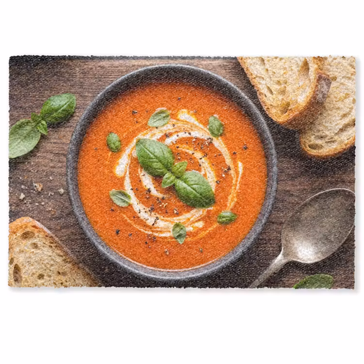 Deurmat - Eten - Soep - Basilicum - Rustiek - Rood — 1