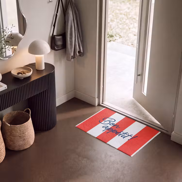 Deurmat - Eten - Spreuk - Keuken - Grafisch - Rood-Wit — 8