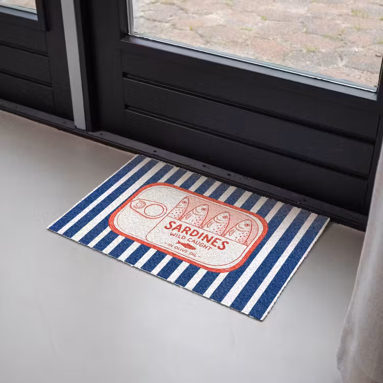 Deurmat - Eten - Vis - Blik - Illustratie - Rood — 2